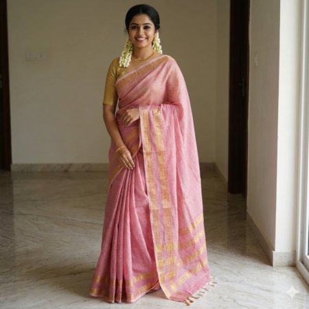 KANCHI COTTON SAREES ZARI BORDER