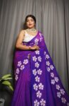 Sheuli Hand Print CK Khadi Saree for Women - Purple Sheuli Hand Print CK Khadi Saree for Women - Purple for women