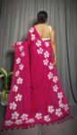 Sheuli Hand Print CK Khadi Saree for Women - Purple for women