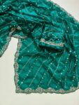 Designer Soft Fandy Satin Saree with Heavy Beads Embroidery Blouse - Red Designer Soft Fandy Satin Saree with Heavy Beads Embroidery Blouse - Red for women
