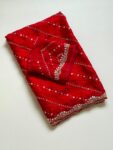 Designer Soft Fandy Satin Saree with Heavy Beads Embroidery Blouse - Red Designer Soft Fandy Satin Saree with Heavy Beads Embroidery Blouse - Red for women