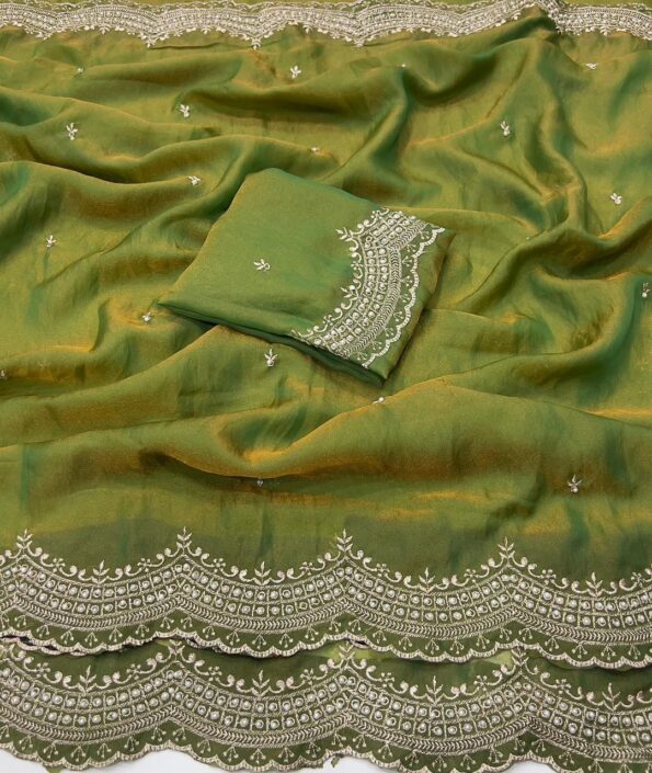 Party Wear NC Moss Satin Saree with Embroidery Work - Lavendar Party Wear NC Moss Satin Saree with Embroidery Work - Lavendar for women