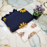 Sunflower Hand Print CK Khadi Saree with Kalamkari Blouse Piece | Premium Cotton Saree Sunflower Hand Print CK Khadi Saree with Kalamkari Blouse Piece | Premium Cotton Saree for women