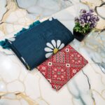 Sunflower Hand Print CK Khadi Saree with Kalamkari Blouse Piece | Premium Cotton Saree Sunflower Hand Print CK Khadi Saree with Kalamkari Blouse Piece | Premium Cotton Saree for women