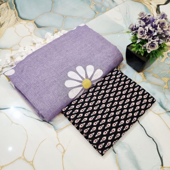 Sunflower Hand Print CK Khadi Saree with Kalamkari Blouse Piece | Premium Cotton Saree Sunflower Hand Print CK Khadi Saree with Kalamkari Blouse Piece | Premium Cotton Saree for women