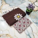 Sunflower Hand Print CK Khadi Saree with Kalamkari Blouse Piece | Premium Cotton Saree Sunflower Hand Print CK Khadi Saree with Kalamkari Blouse Piece | Premium Cotton Saree for women