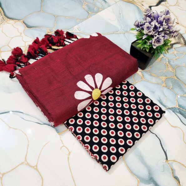 Sunflower Hand Print CK Khadi Saree with Kalamkari Blouse Piece | Premium Cotton Saree Sunflower Hand Print CK Khadi Saree with Kalamkari Blouse Piece | Premium Cotton Saree for women