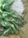 Super Soft Simmer Tissue Saree with Embroidery & Sequins Work - Peach for women