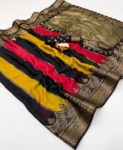 Party Wear Banarasi Georgette Sarees with Zari Border & Lahariya Design Party Wear Banarasi Georgette Sarees with Zari Border & Lahariya Design for women