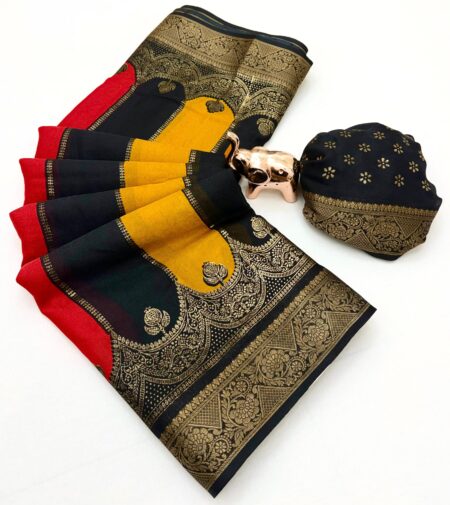 Party Wear Banarasi Georgette Sarees with Zari Border & Lahariya Design for women