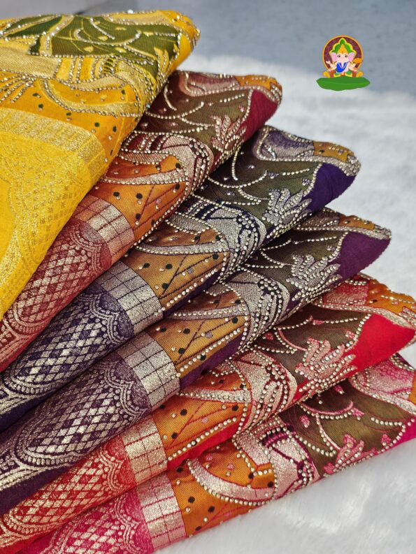 Pure Dola Viscose Meenakari Zecard Weaving Saree with Jarkan Diamond Work Pure Dola Viscose Meenakari Zecard Weaving Saree with Jarkan Diamond Work for women