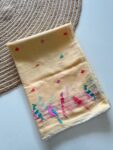 Yellow Doriya Saree with Paisley Embroidered Border | Izzara for women