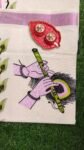 Kerala Set Saree - Traditional Kerala Kasavu Cotton Saree - Sree Krishna - Pink for women