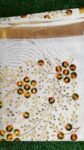 Kerala Set Saree - Traditional Kerala Kasavu Cotton Saree - Flowers for women