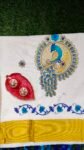 Kerala Set Saree - Traditional Kerala Kasavu Cotton Saree - Blue Peacock Kerala Set Saree - Traditional Kerala Kasavu Cotton Saree - Blue Peacock for women
